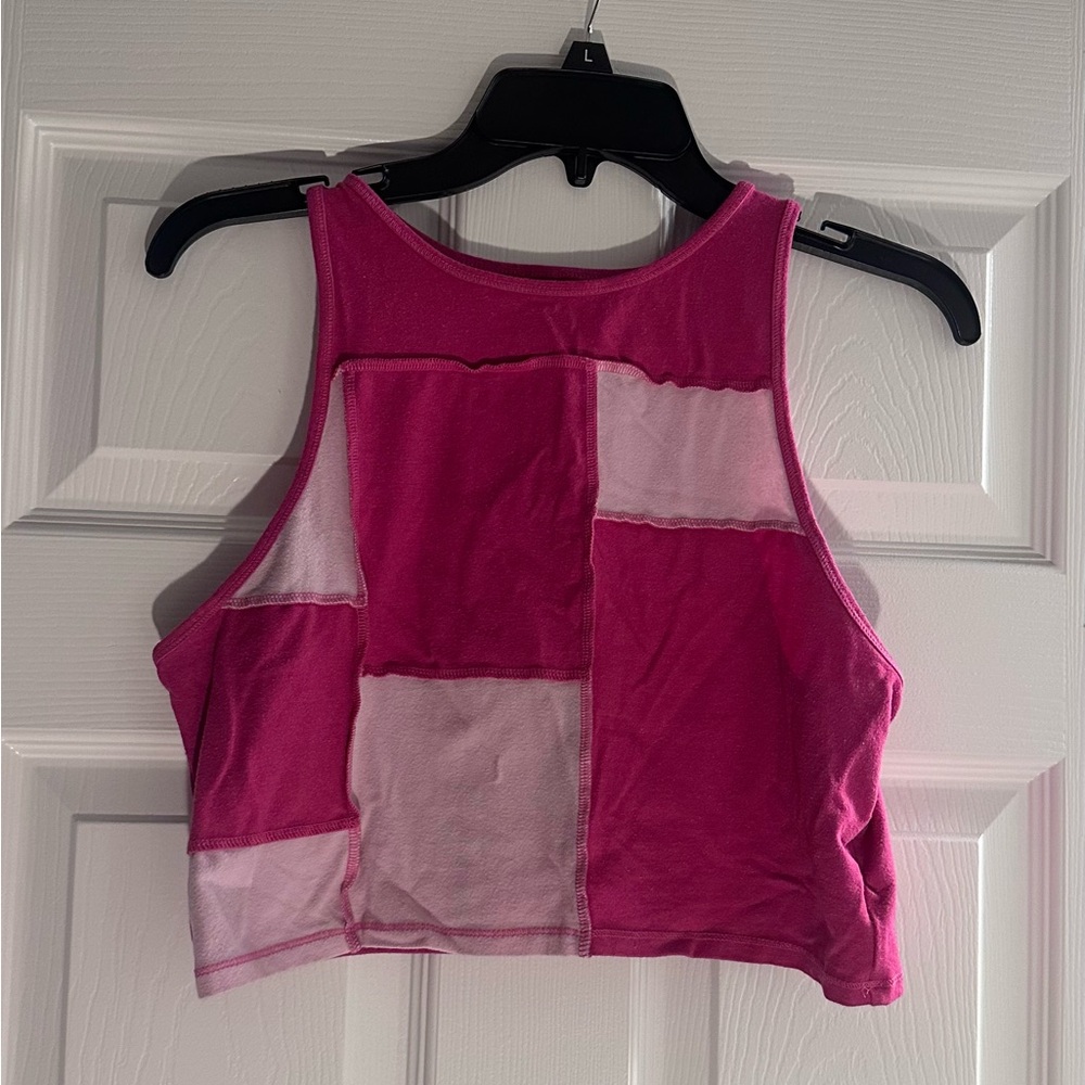 Hollister Pink Patchwork Crop Top